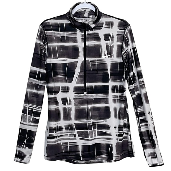 Nike Pro Half Zip Long Sleeve Athletic Pullover Top Lightweight Abstract Size XL - Picture 1 of 16